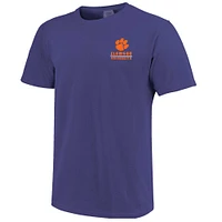 Men's Purple Clemson Tigers Striped Campus Skyline T-Shirt