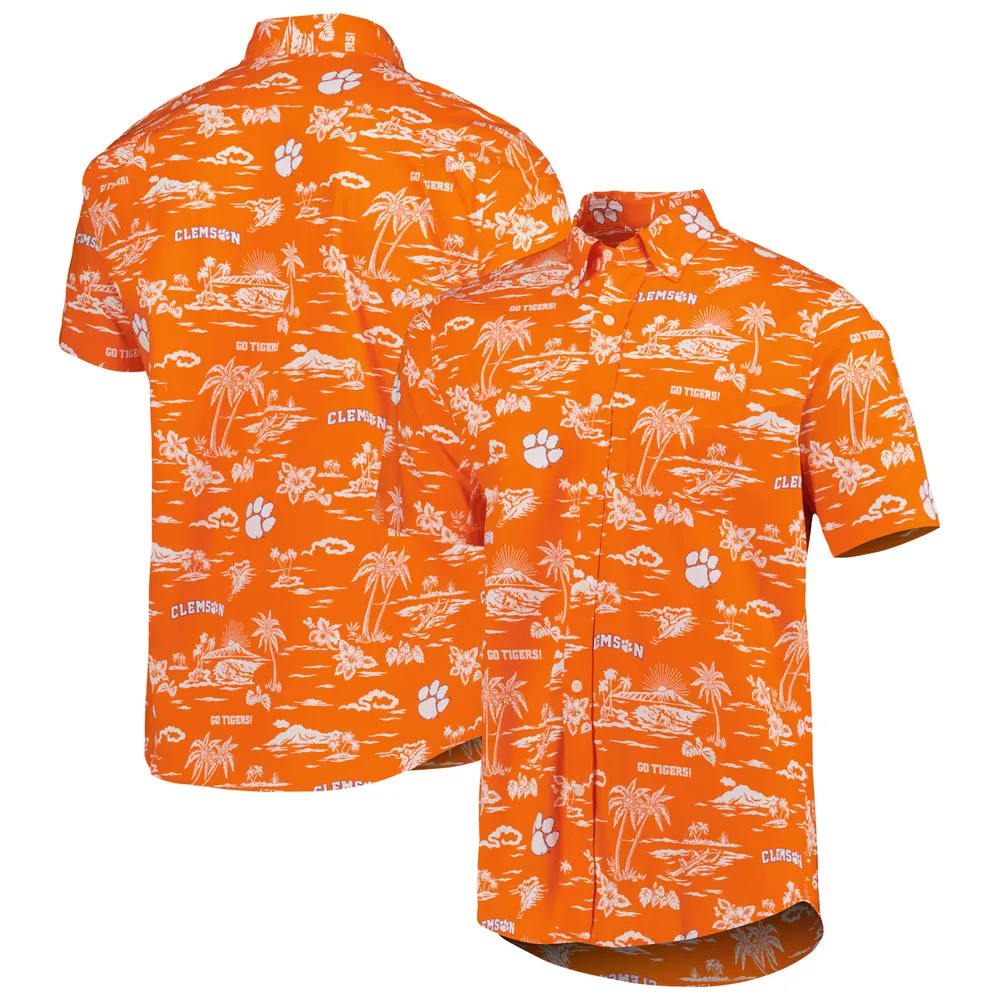 Columbia Men's Collegiate PFG Slack Tide Camp Shirt - Clemson - S - Orange