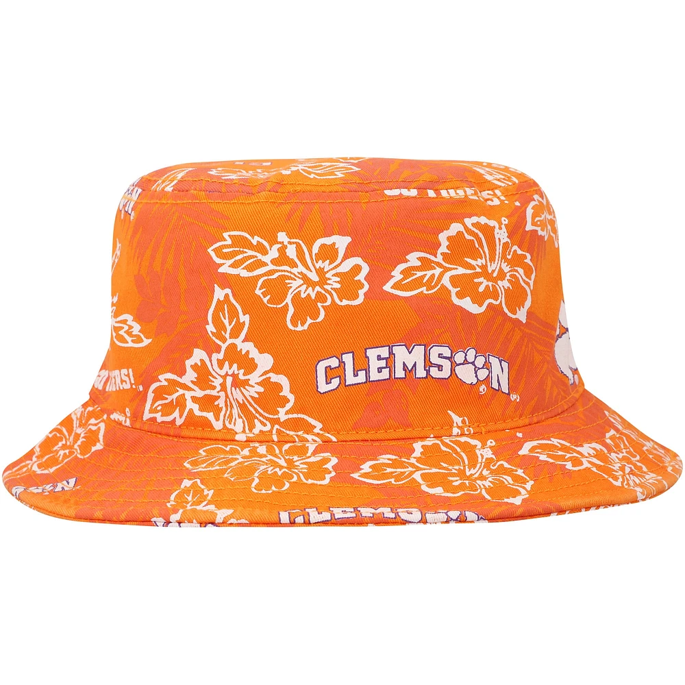 Men's Reyn Spooner Orange Clemson Tigers Floral Bucket Hat