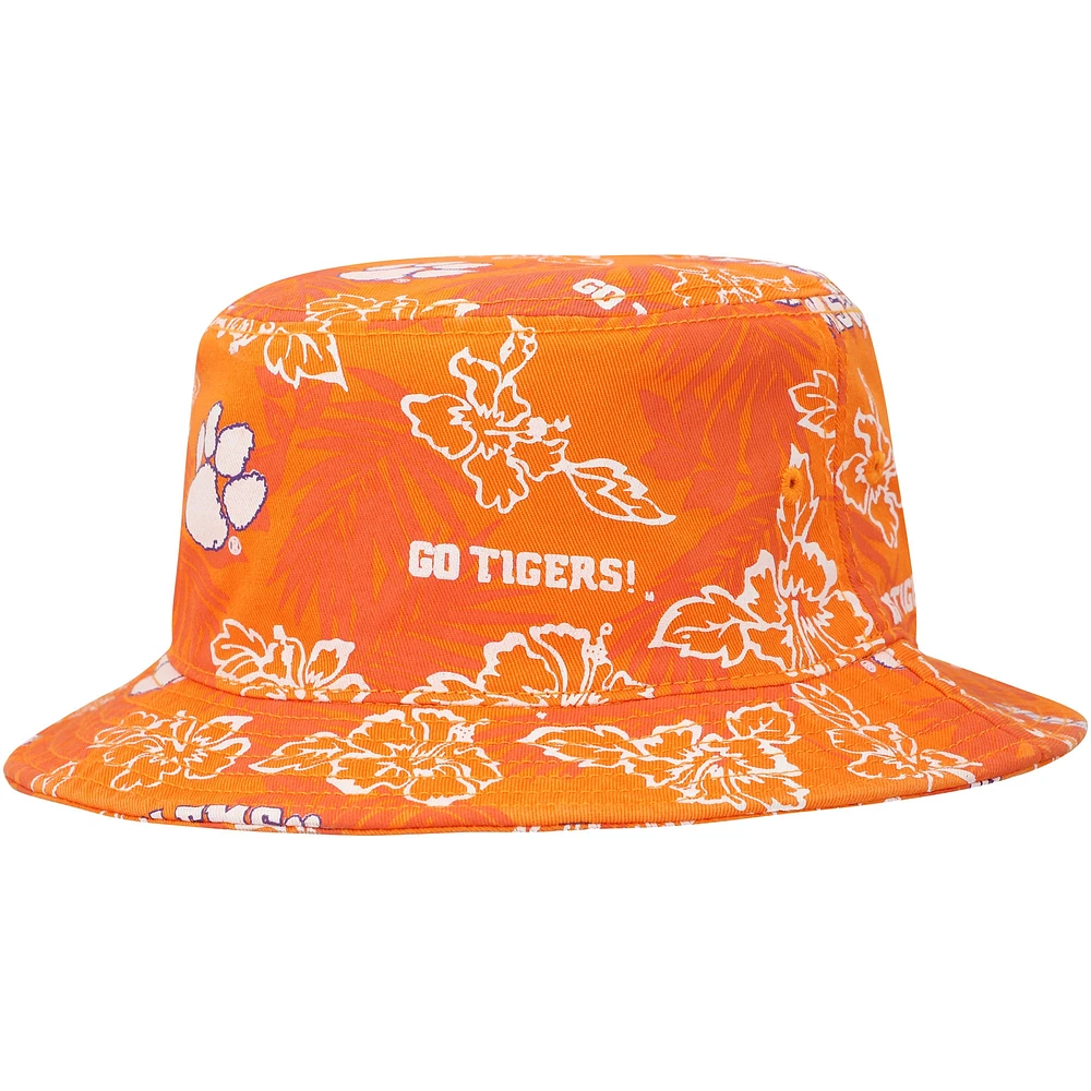 Men's Reyn Spooner Orange Clemson Tigers Floral Bucket Hat