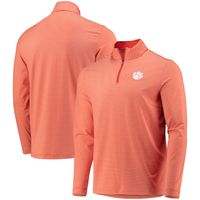 Men's Southern Tide Orange Clemson Tigers Striped Quarter-Zip Jacket