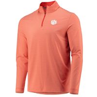 Men's Southern Tide Orange Clemson Tigers Striped Quarter-Zip Jacket