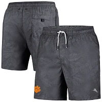 Men's Tommy Bahama Black Clemson Tigers Naples Layered Leaves Swim Trunks