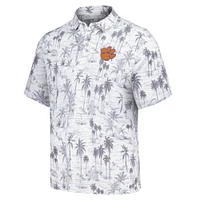 Men's Tommy Bahama Gray Clemson Tigers Sport Cabana Shores IslandZone Tri-Blend Polo