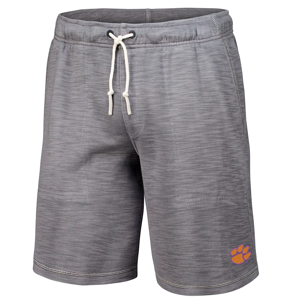 Short tri-mélange Tommy Bahama gris Clemson Tigers Tobago Bay pour hommes