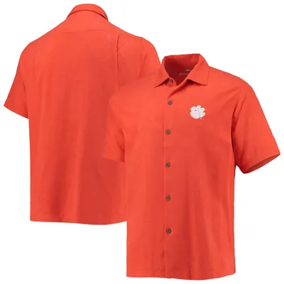 Clemson Tigers Tommy Bahama Al Fresco Tropics Jacquard Button-Up Shirt - Orange