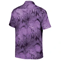 Men's Tommy Bahama Purple Clemson Tigers Coast Luminescent Fronds Camp Button-Up Shirt