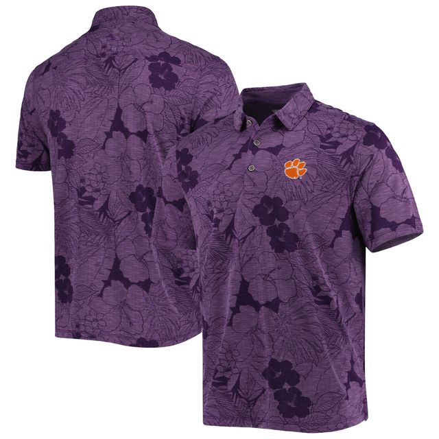 Polo Tommy Bahama Purple Clemson Tigers Miramar Blooms pour homme