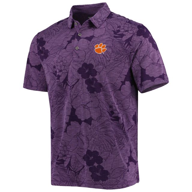 Polo Tommy Bahama Purple Clemson Tigers Miramar Blooms pour homme