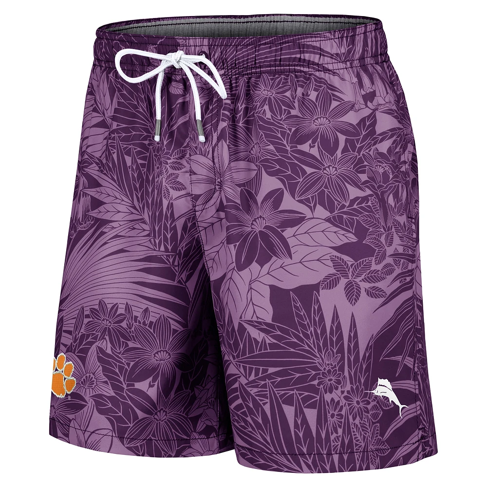 Men's Tommy Bahama Purple Clemson Tigers Santiago Palms Board Shorts