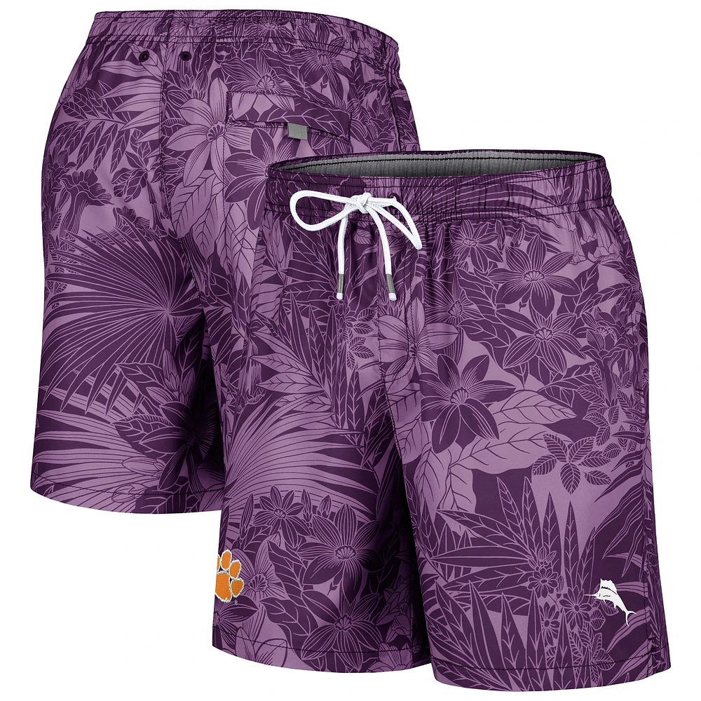 Men's Tommy Bahama Purple Clemson Tigers Santiago Palms Board Shorts
