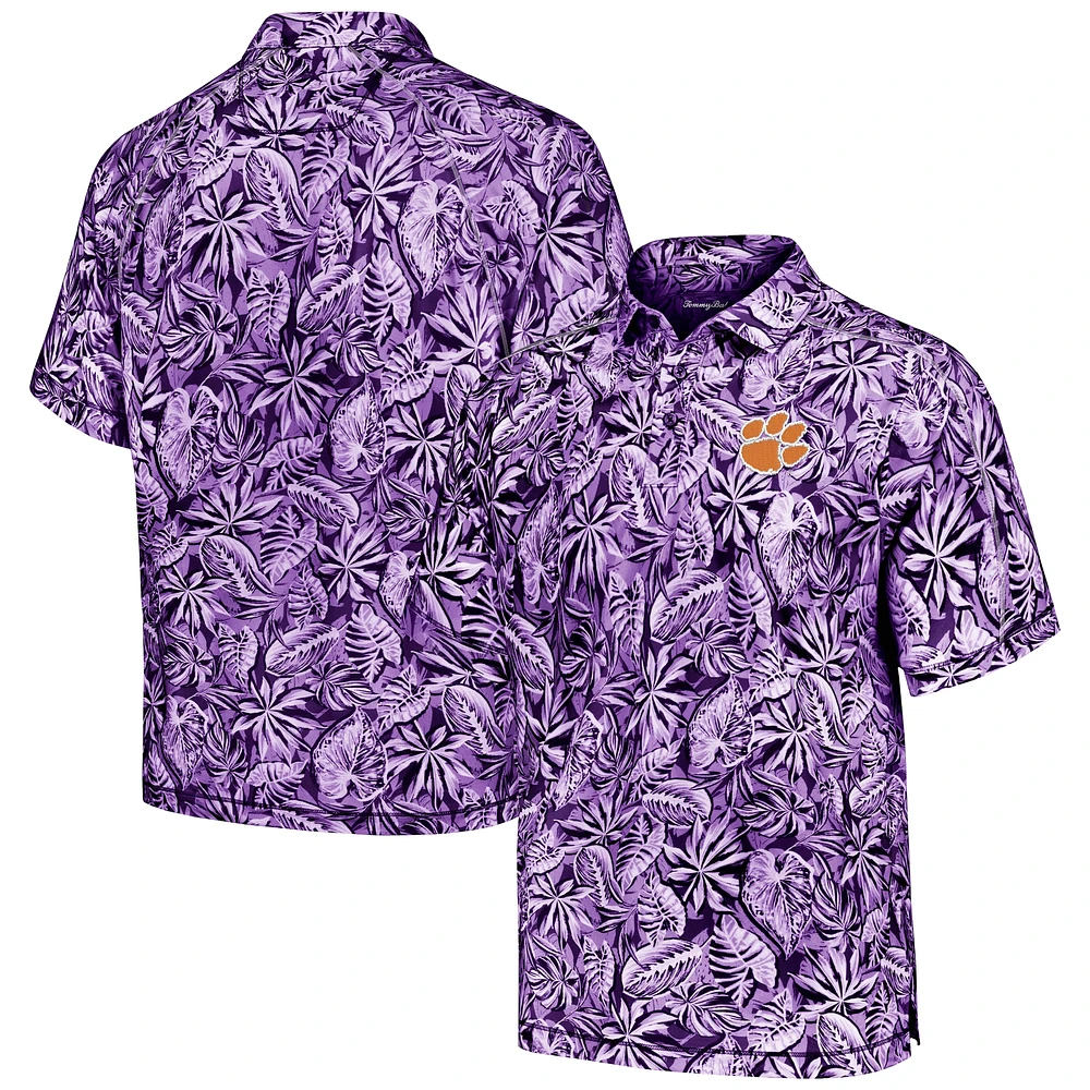 Polo Tommy Bahama violet Clemson Tigers Tropical Score IslandZone pour hommes