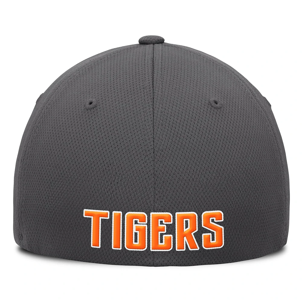 Men's Top of the World  Charcoal Clemson Tigers Reflex Logo Flex Hat