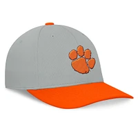 Men's Top of the World  Gray/Orange Clemson Tigers Mick Flex Hat