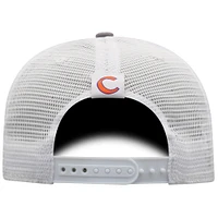 Casquette ajustable Top of the World grise/blanche pour homme Clemson Tigers Victory Baseline Trucker