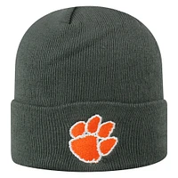 Bonnet tricoté à revers avec logo Clemson Tigers gris Top of the World pour homme