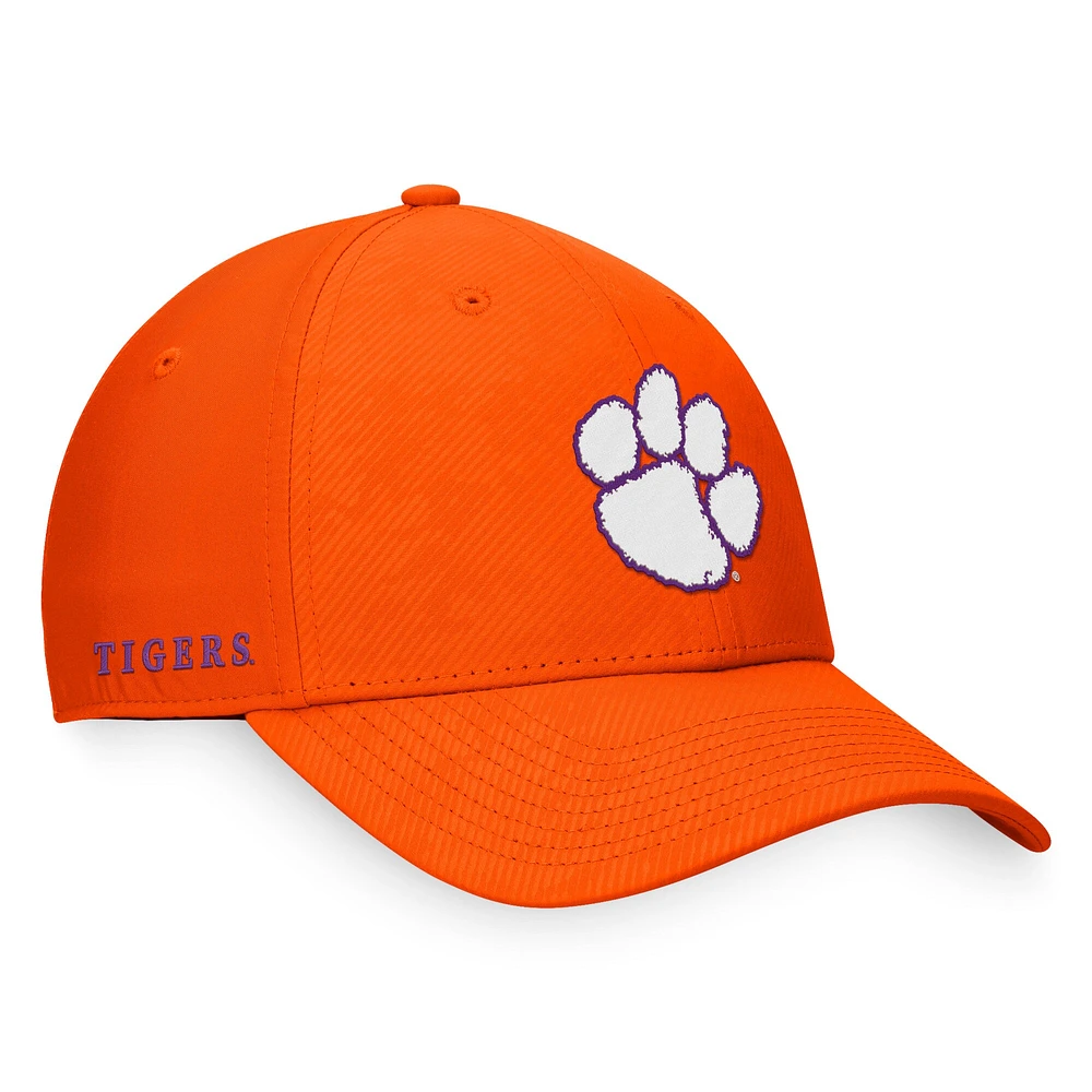 Casquette Top of the World Orange Clemson Tigers Deluxe Flex pour homme