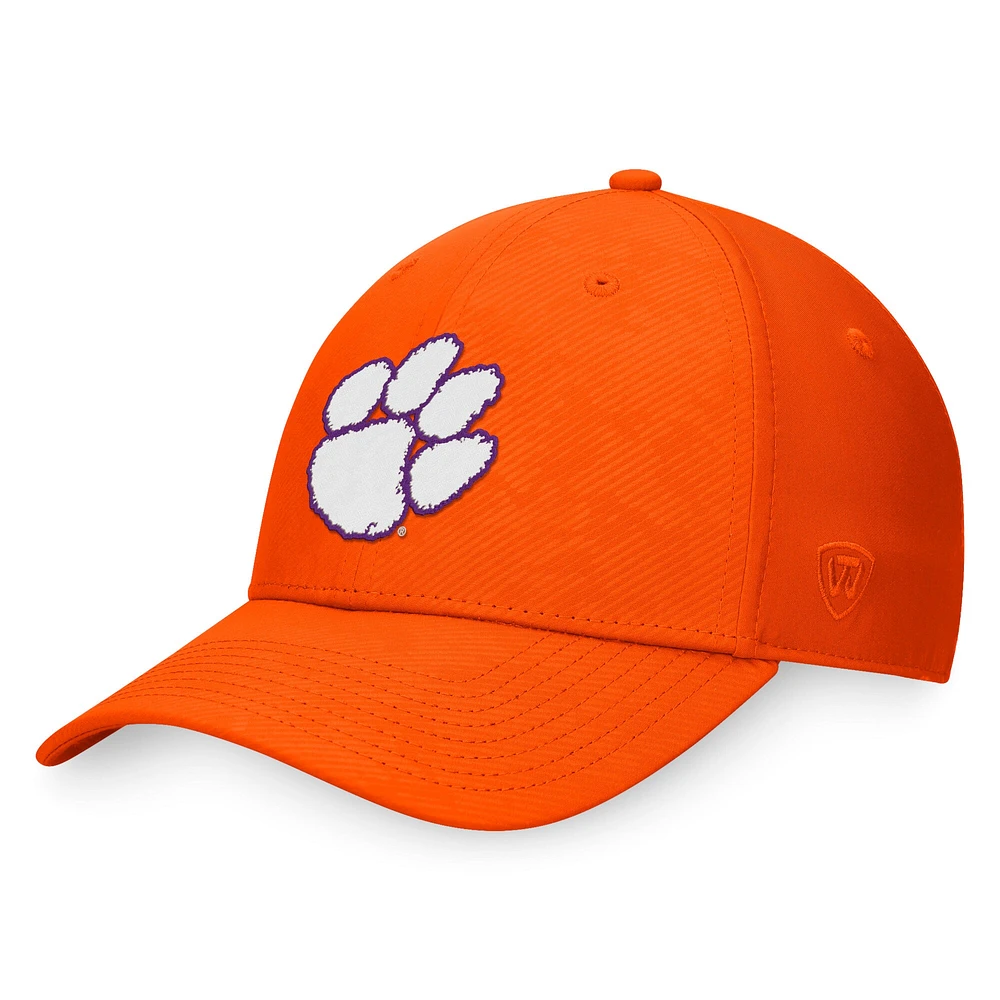 Casquette Top of the World Orange Clemson Tigers Deluxe Flex pour homme