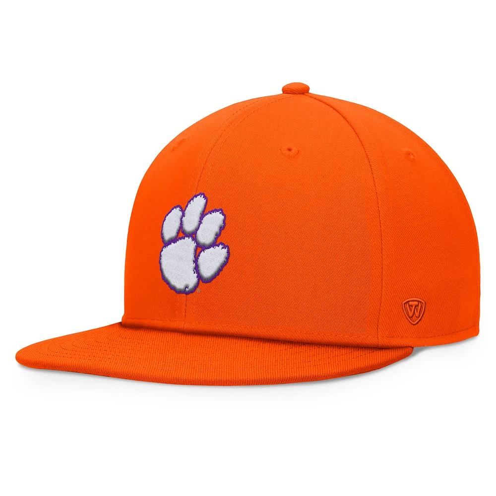 Casquette Snapback fondamentale orange Clemson Tigers Top of the World pour hommes