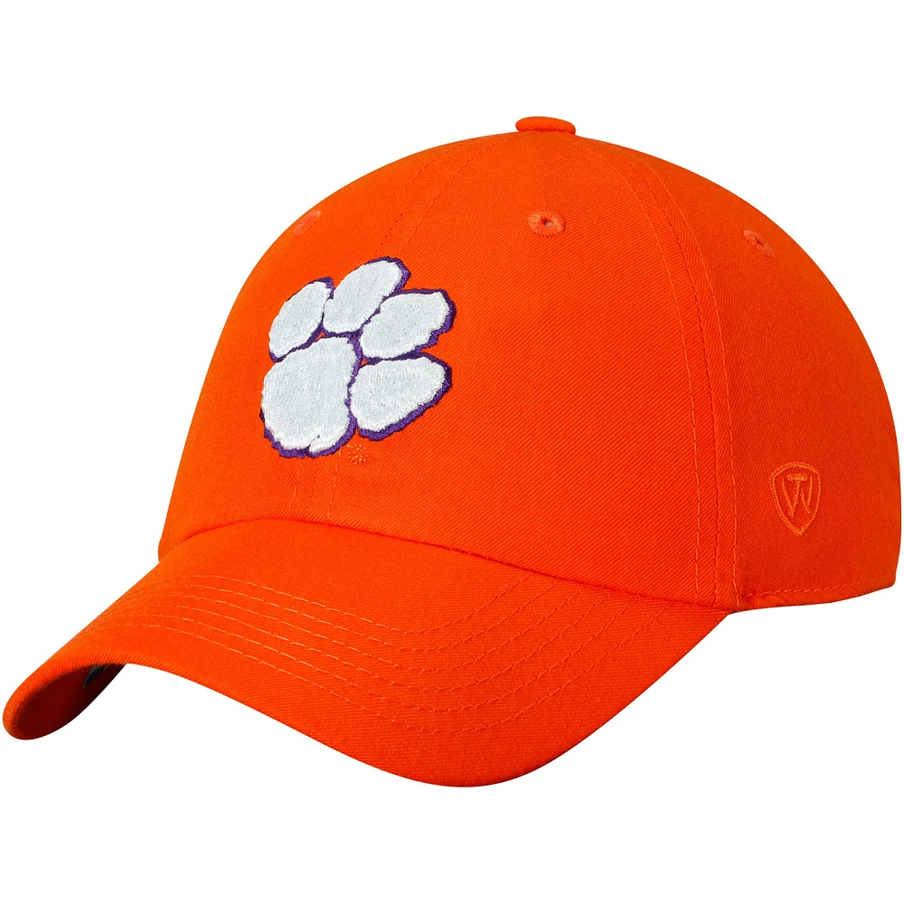 Casquette réglable Top of the World Orange Clemson Tigers avec logo principal pour homme