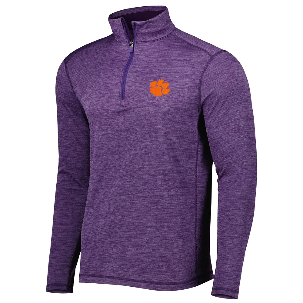 Men's Vineyard Vines Purple Clemson Tigers Sankaty Quarter-Zip Sweatshirt