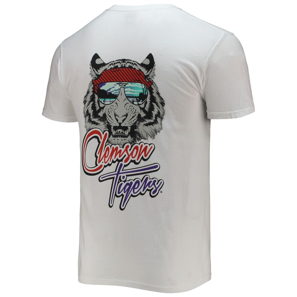 Men's White Clemson Tigers Mascot Bandana T-Shirt