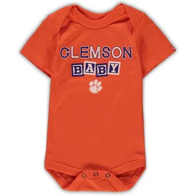 Clemson Tigers Garb Newborn & Infant Baby Block Otis Bodysuit - Orange