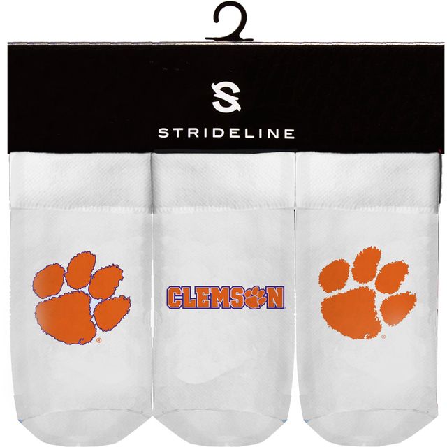 Lot de trois chaussons Strideline Clemson Tigers blancs pour nouveau-nés et nourrissons