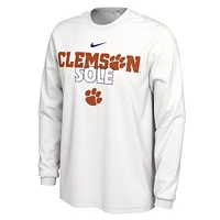 T-shirt Nike à manche longue blanc Clemson Tigers 2023 On Court Bench