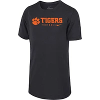 T-shirt Nike pour enfants d'âge préscolaire, noir, Clemson Tigers 2023 Sideline Legend Performance