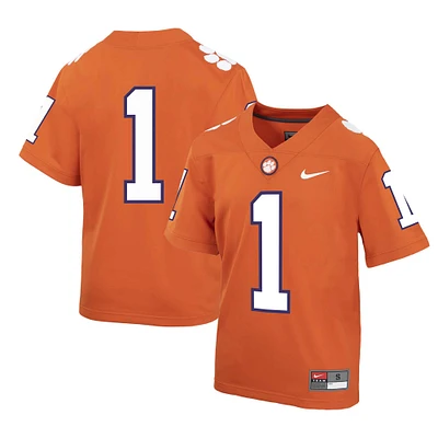 Maillot de football réplique intouchable Nike Orange Clemson Tigers pour enfants d'âge préscolaire