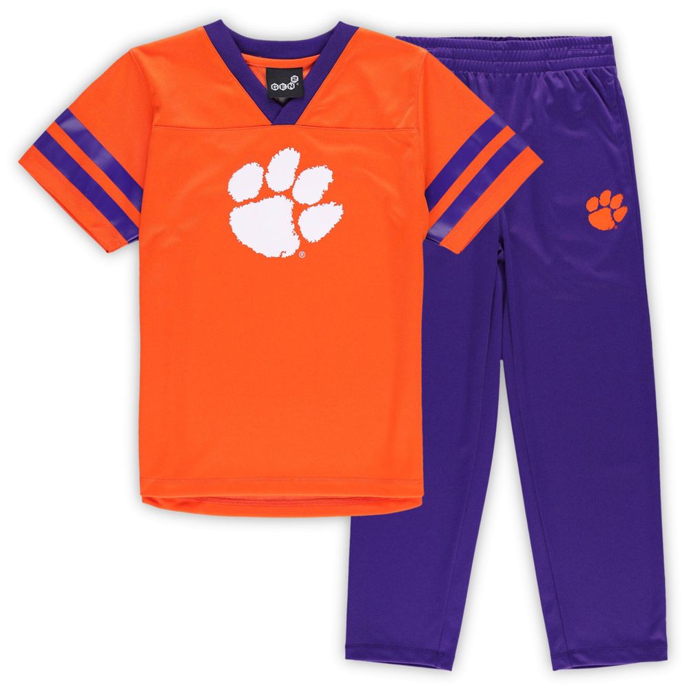 Preschool Orange/Purple Clemson Tigers Red Zone Jersey & Pants Set