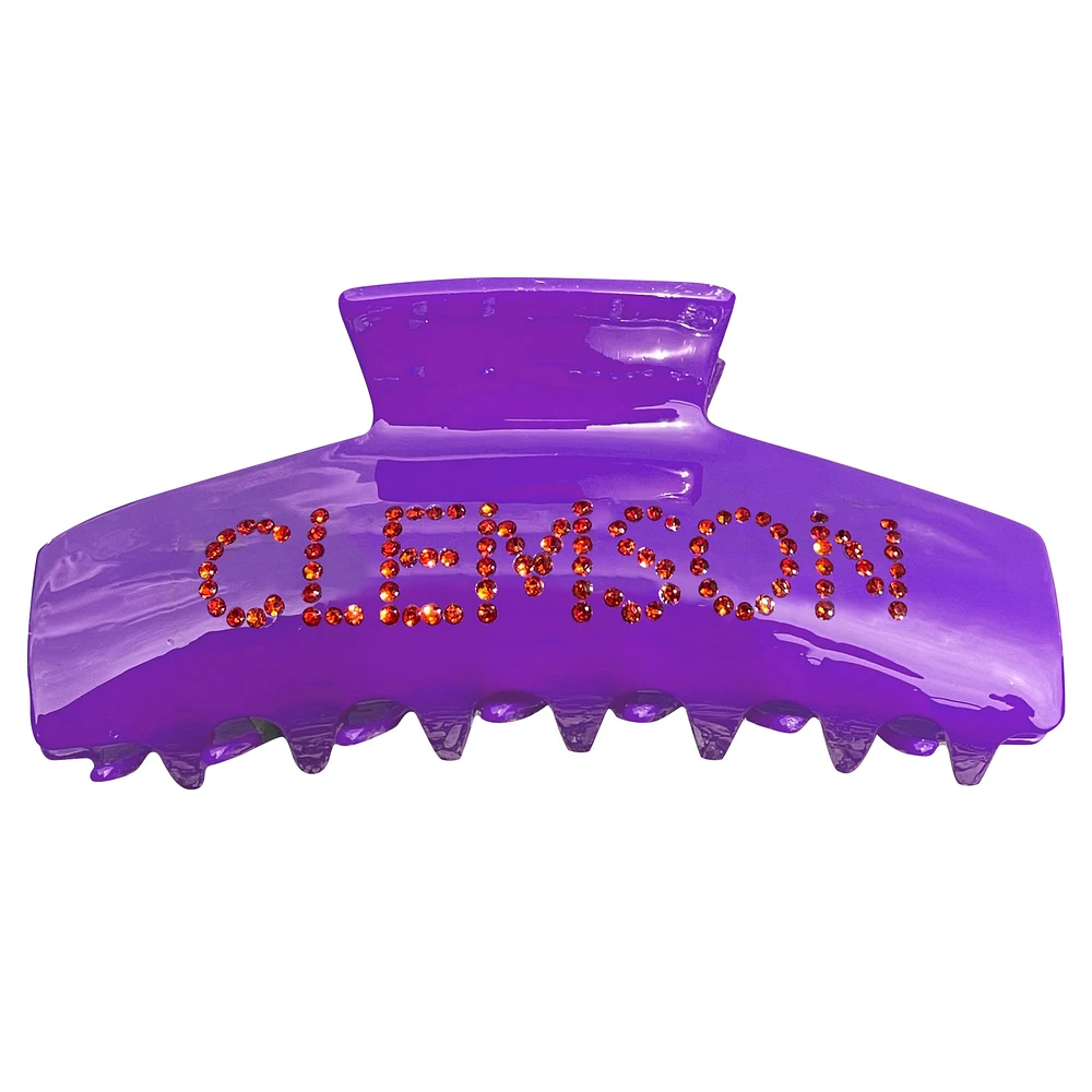 Purple Clemson Tigers Rhinestone Claw Hair Clip