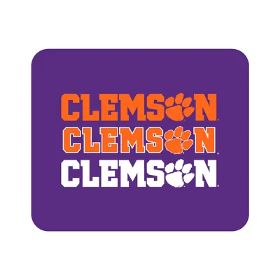 Clemson Tigers Wordmark Logo Mouse Pad - Purple