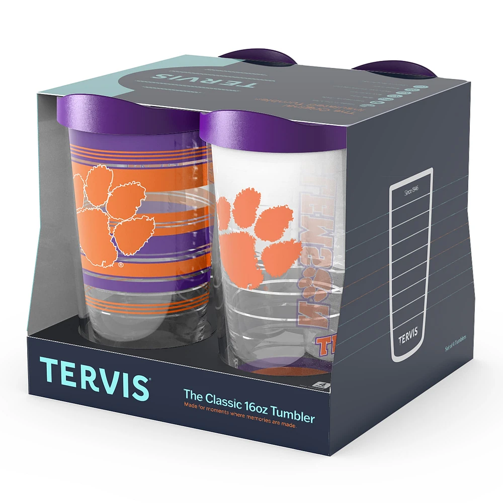 Tervis Clemson Tigers Four-Pack 16oz. Classic Tumbler Set