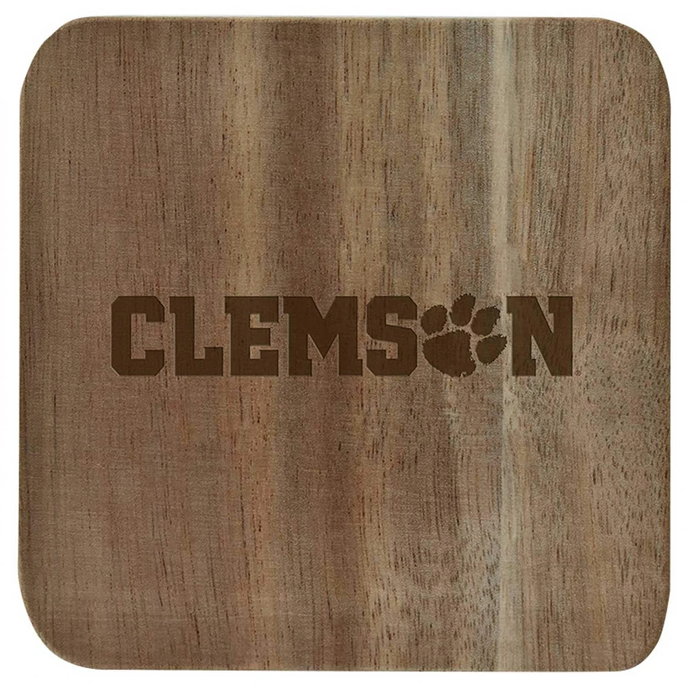 The Memory Company Clemson Tigers 6-Pack Acacia Wood Coaster Set