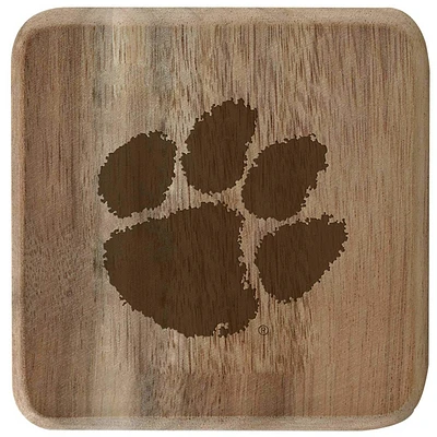 The Memory Company Clemson Tigers 6-Pack Acacia Wood Coaster Set