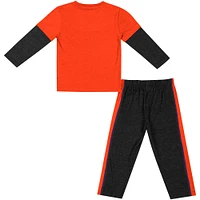 Ensemble t-shirt et pantalon à manches longues Colosseum orange/noir Clemson Tigers pour tout-petit