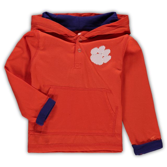 Ensemble de sweat à capuche et pantalons survêtement Clemson Tigers Poppies orange/gris chiné pour tout-petits