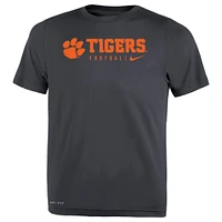 T-shirt Nike Clemson Tigers Sideline Legend Performance noir pour tout-petit