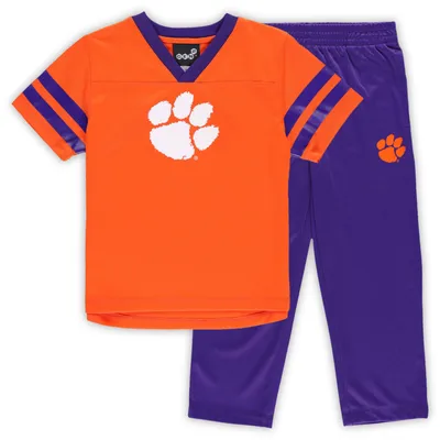 Clemson Tigers Toddler Red Zone Jersey & Pants Set - Orange/Purple