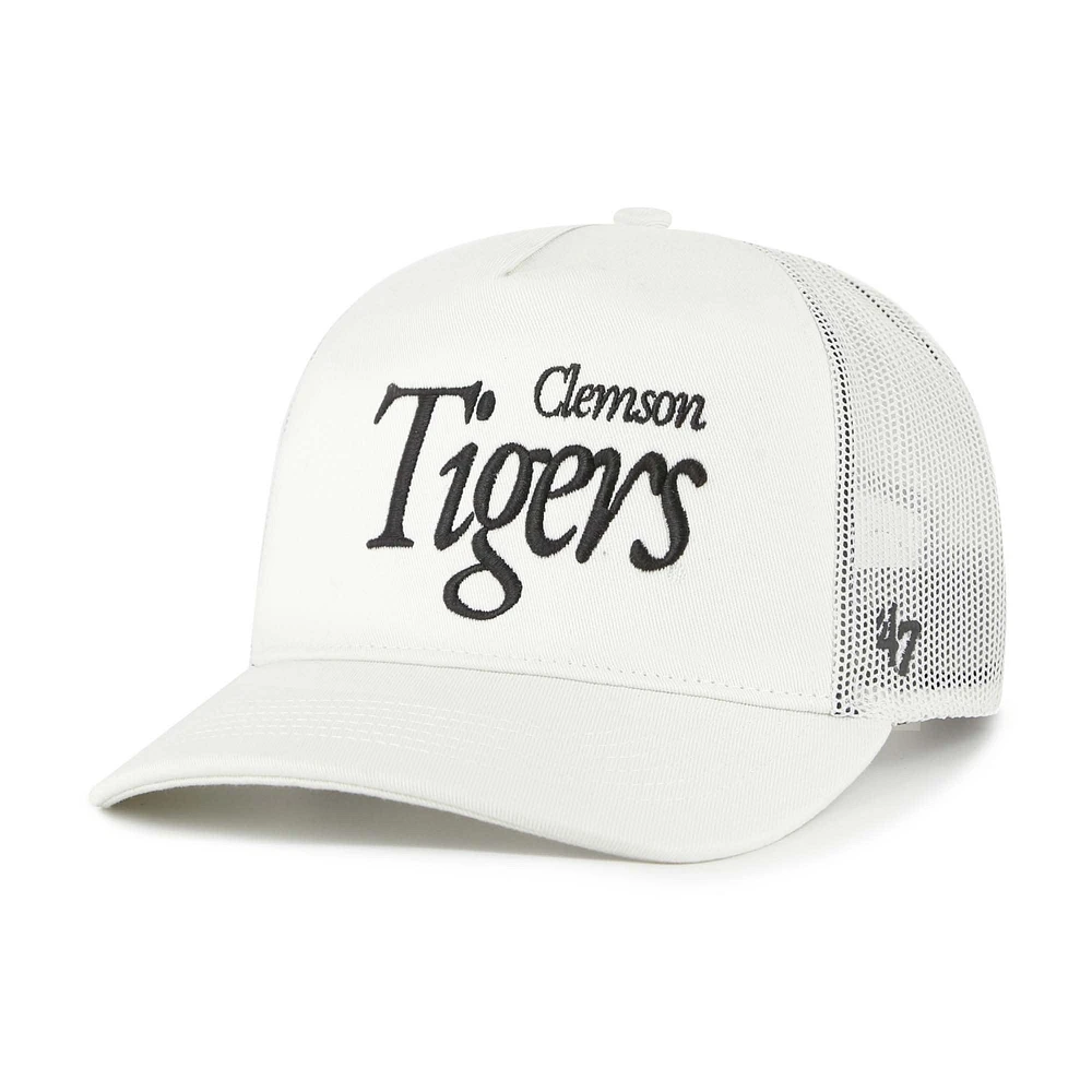 Unisex '47  Cream Clemson Tigers Foundation Script Adjustable Trucker Hat