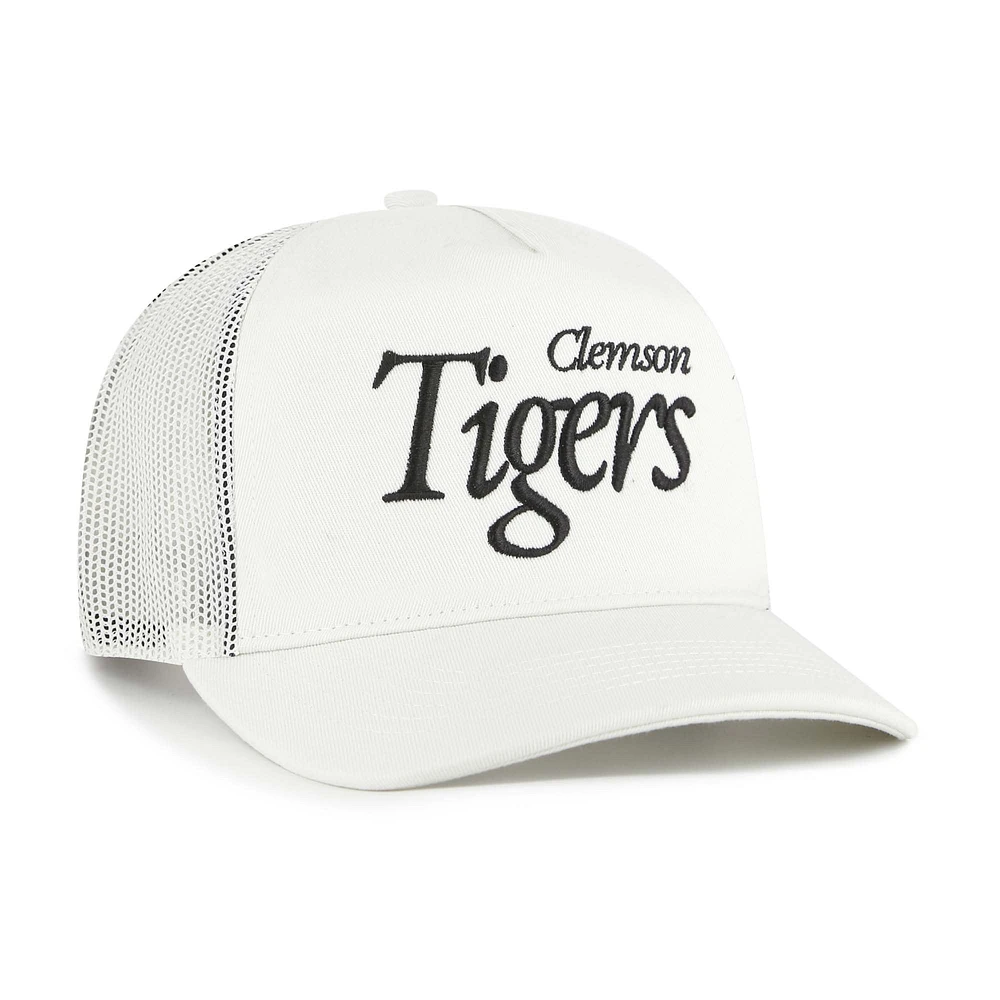 Unisex '47  Cream Clemson Tigers Foundation Script Adjustable Trucker Hat