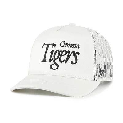 Unisex '47  Cream Clemson Tigers Foundation Script Adjustable Trucker Hat