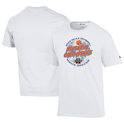 Unisex Champion  White Clemson Tigers 2023 NCAA Men's Soccer National Champions Locker Room T-Shirt