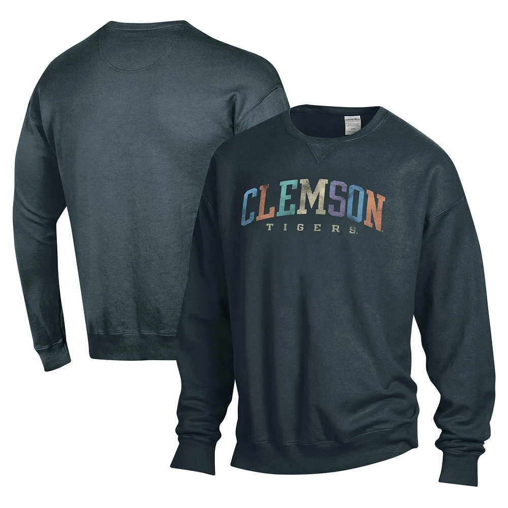 Sweat-shirt surdimensionné unisexe ComfortWash gris Clemson Tigers