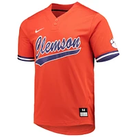 Maillot de softball à deux boutons Nike Clemson Tigers Replica unisexe orange