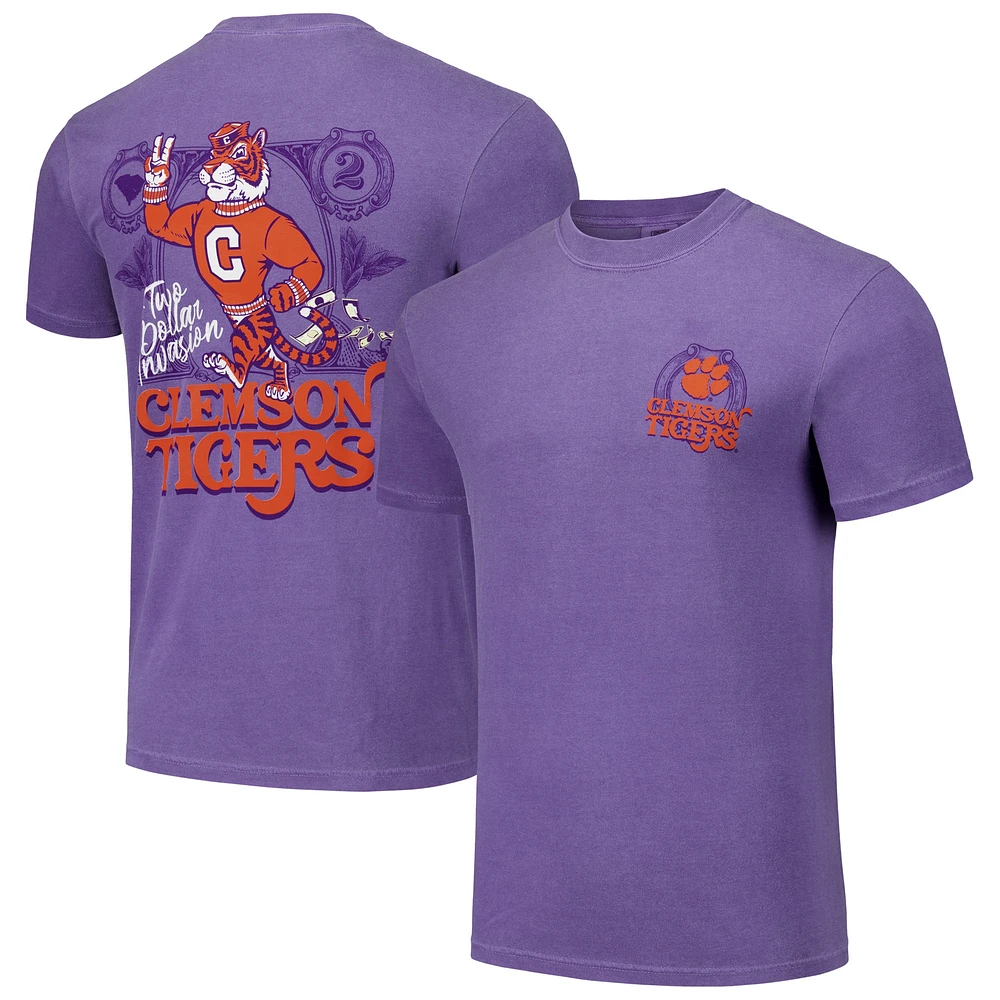 T-shirt unisexe violet Clemson Tigers Hyper Local Tiger à deux dollars