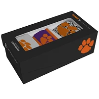 Lot de trois paires de chaussettes unisexes en tricot de qualité supérieure Strideline White Clemson Tigers