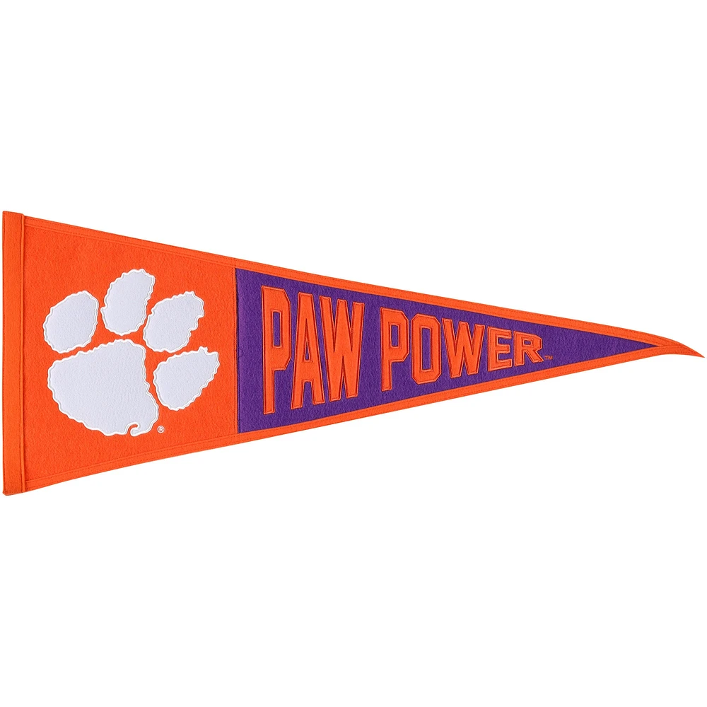 Fanion à slogan WinCraft Clemson Tigers 13" x 32"